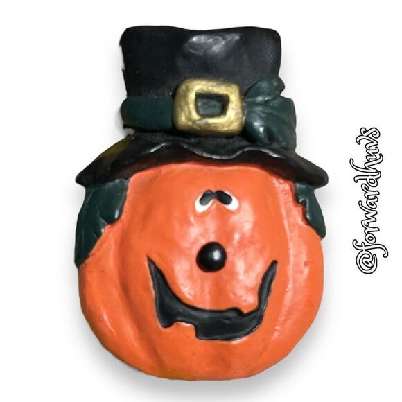 Halloween Pumpkin Jack-O-Lantern Brooch - Picture 1 of 6